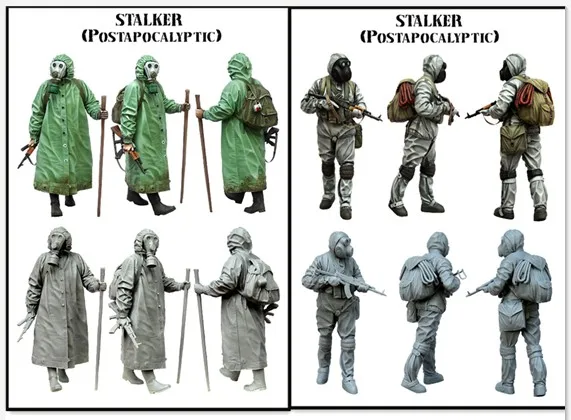 1/35 Scale WW2 svian stealker biochemical soldier 2 People Миниатюрные модели для второй мировой войны