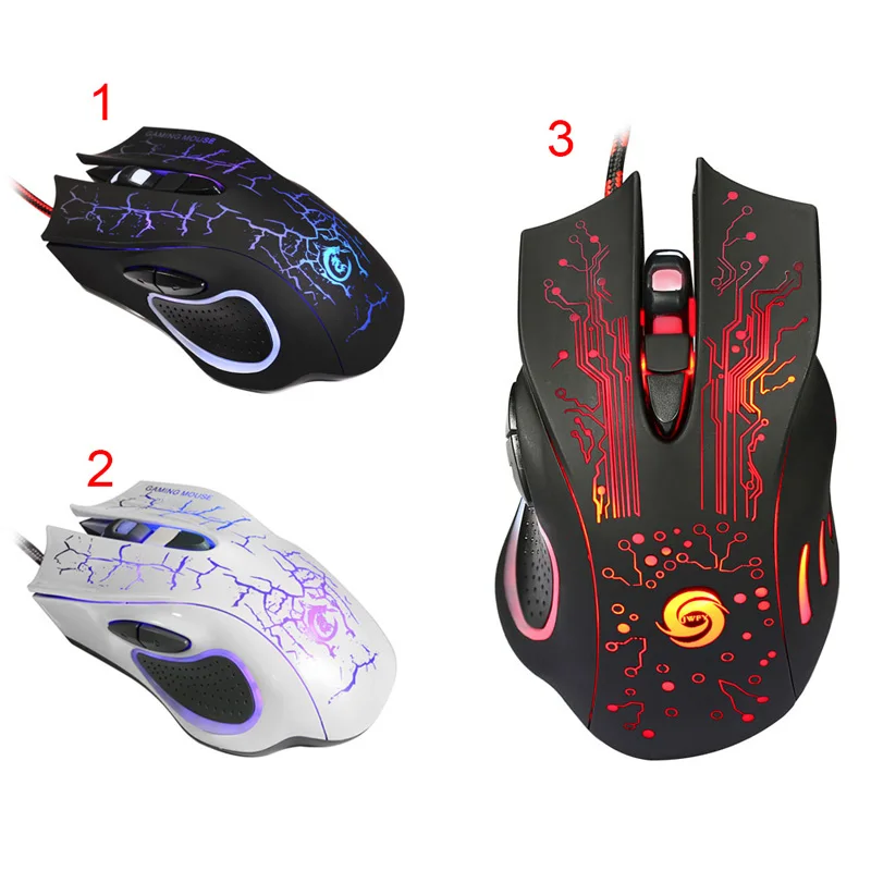 

Professional USB Wired Optical 6 Keys Ergonomic 5500 DPI Gaming Mouse with Colorful Light Support for Laptop Gamer Q99 D