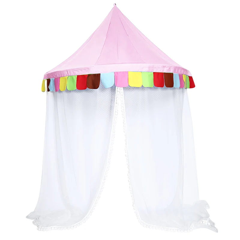 Bed Canopy Round Hoop Netting Children Play Tent For Girls ...