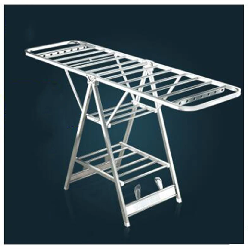 

Terrace/Patio Racks Floor Folding Stainless Steel Airfoil Drying Racks Indoor Cold Hangers Baby Household LG2917