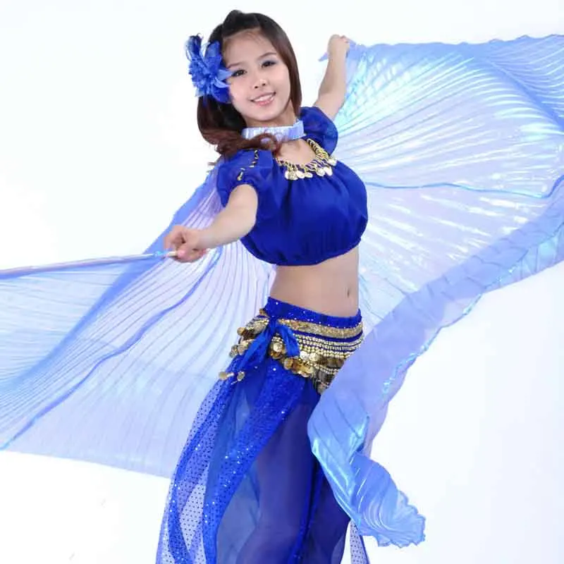 Высокое качество Египетский танец живота Isis крылья для взрослых индийский танец r танец живота костюм аксессуары с палкой сценическое представление - Цвет: blue