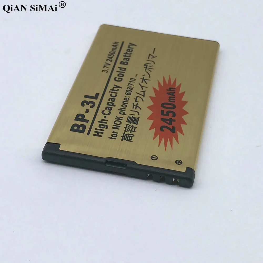 New High Quality 2450mAh BP-3L Gold battery For Nokia 603 701 ASHA 303 Lumia 610 505 510 610C 710 900 3030 phone | Мобильные