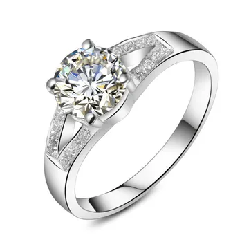 

2CT Romantic Test Positive Moissanite Female Marriage Ring Solid 18K White Gold Finger Ring Real Gold Au750 Jewelry