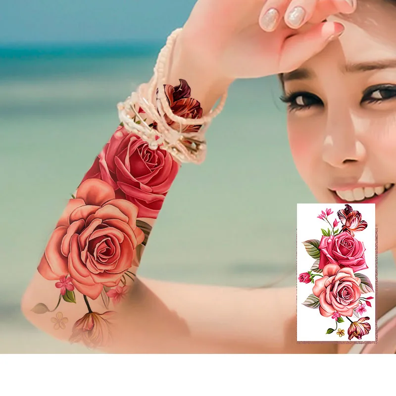 MANZILIN 30pcs/set Beauty Flowers Series Tattoo DIY Stickers Swimsuit