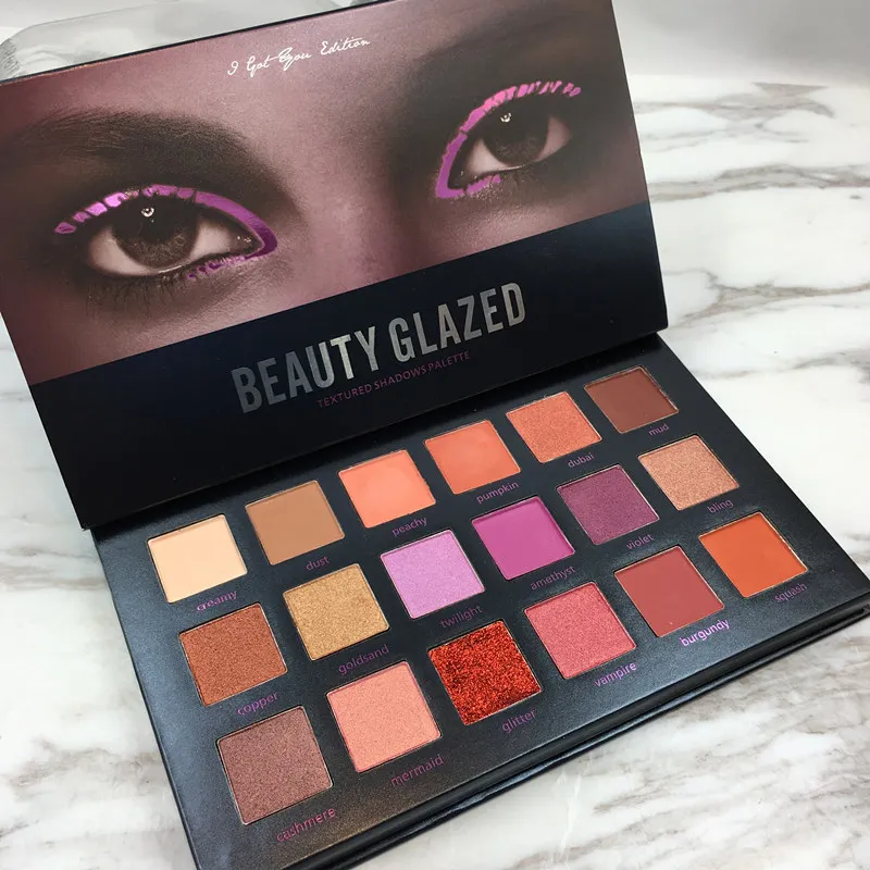 

BEAUTY GLAZED 18 Color Desert Professional Makeup Easy To Wear Eyeshadow Natural Matte Shimmer Palette Long-lasting Eye Shadow