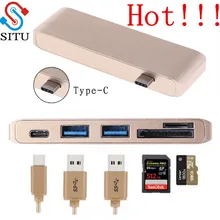 Sutubrand 5в1 USB C 3,1 type C концентратор питания PD-power Высокоскоростной USB 3,0 комбо-разветвитель SD/TF кард-ридер