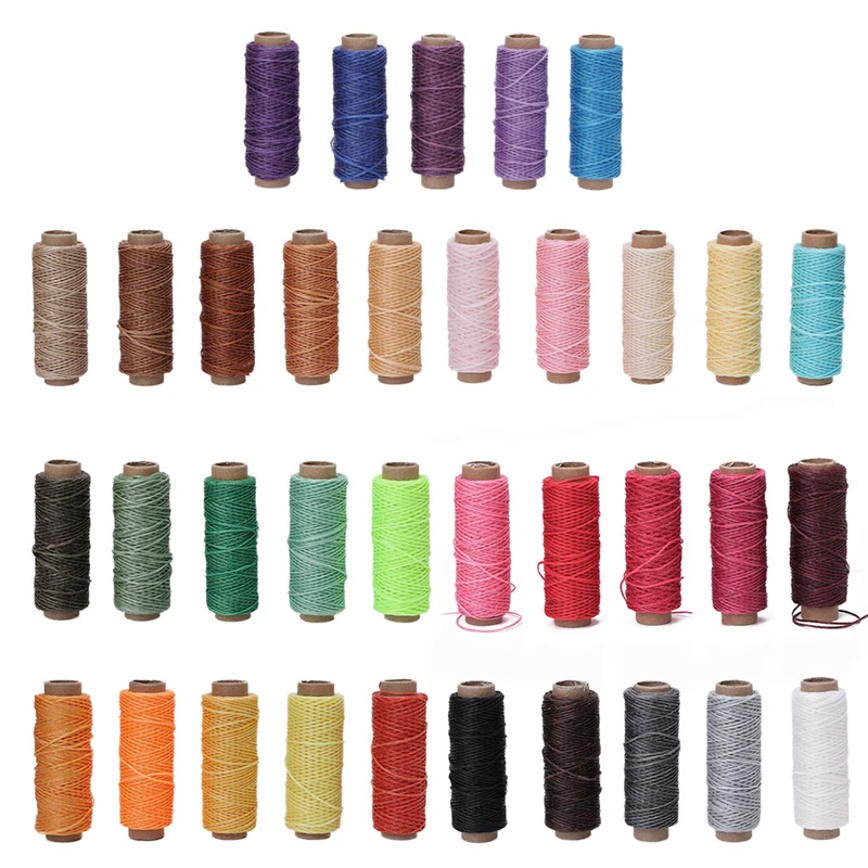 

5Pcs 0.88mm 150D Leather Sewing Waxed Thread For Chisel Awl Shoes Luggage Repair wax thread W210