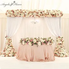 1M/2M decorazione di disposizione di fila di fiori artificiali di lusso per la festa di nozze arco sfondo strada cita fiore rosa peonia ortensia mix