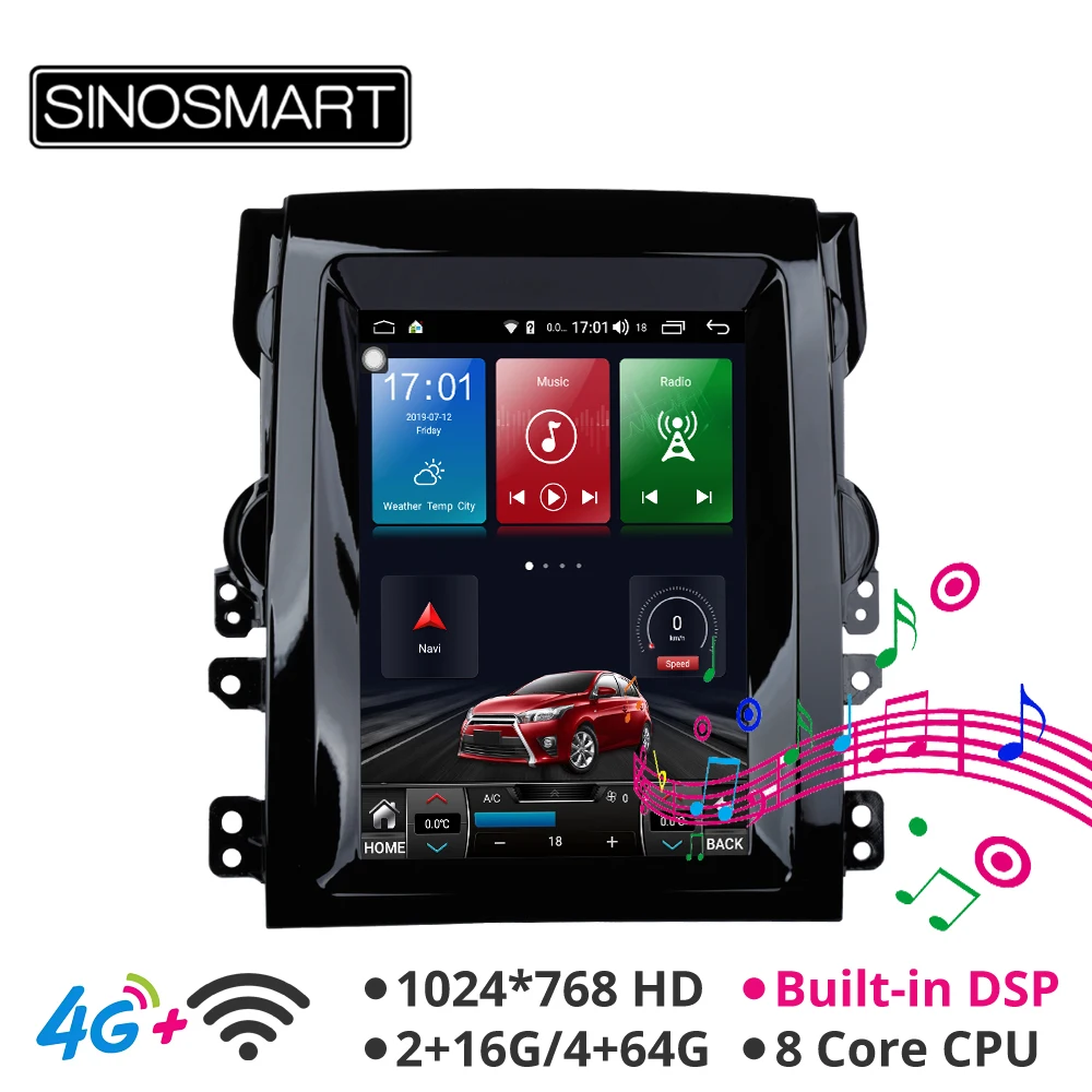 

Sinosmart 9.7 inch Android 8.1 Vertical HD screen car gps multimedia radio navigation player for Chevrolet Malibu 2013-2014