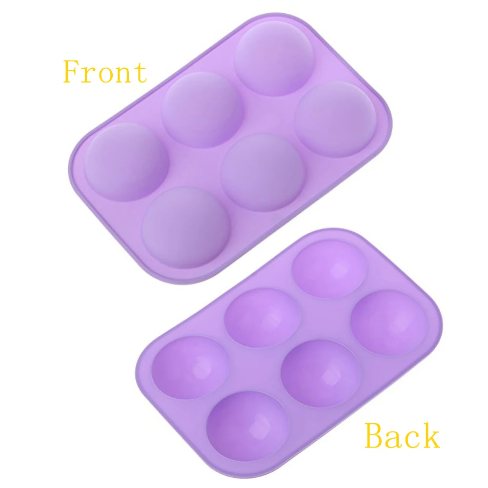 6 Holes Silicone Baking Mold 3D Half Ball Sphere Mold Chocolate Cupcake Cake Mold DIY Muffin Bakeware kitchen Tools