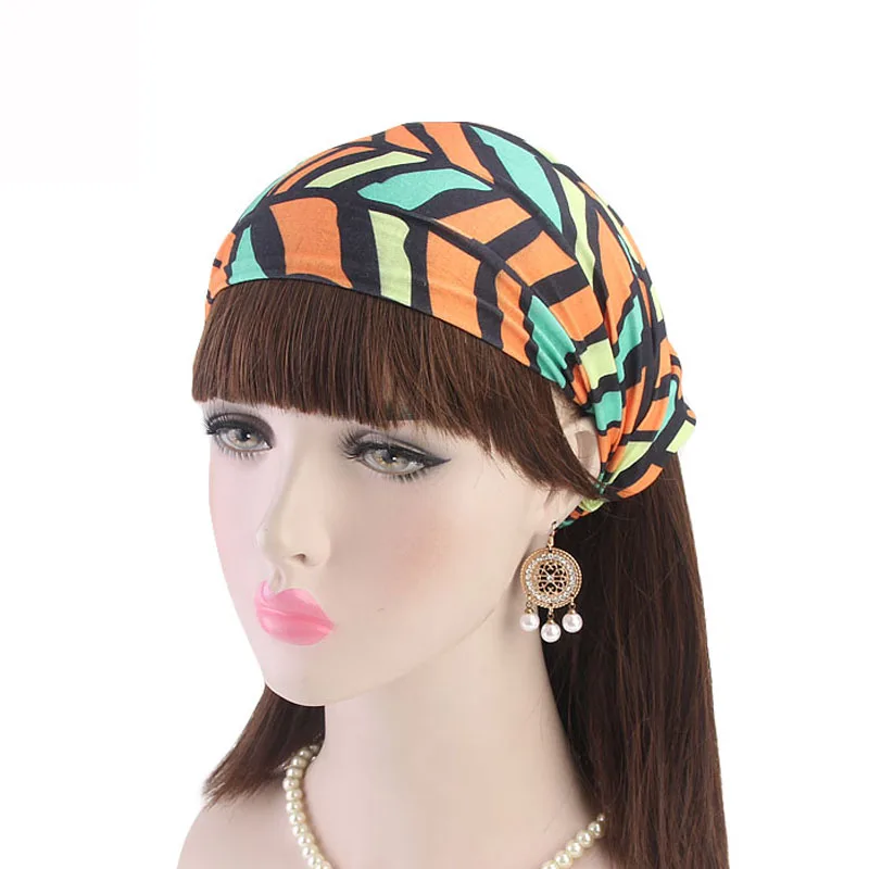 

New Vintage countryside Print Wide Bandana Headbands outdoor women stretchy turban headwrap Girls Hair Bands Hair Accessories