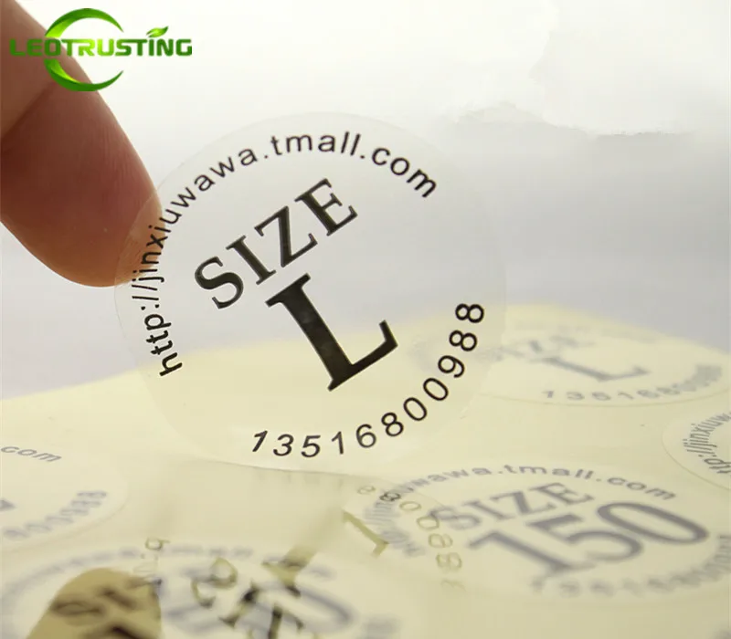 

Leotrusting 1000pcs Custom Printed Clear PVC Adhesive Size Stickers Wedding Party Invitation Birthday Packaging Stickers
