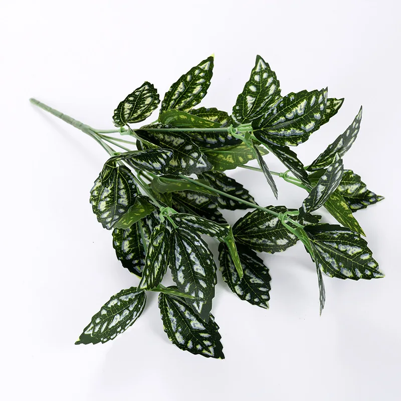 

Artificial Plants Plastic red white net Mint leaf plant for home table decoration