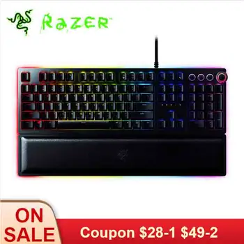 

Razer Huntsman Elite Wired Gaming Keyboard Mechanical Game Keyboard RGB Backlight Tactile Switches Ergonomic Design for PC