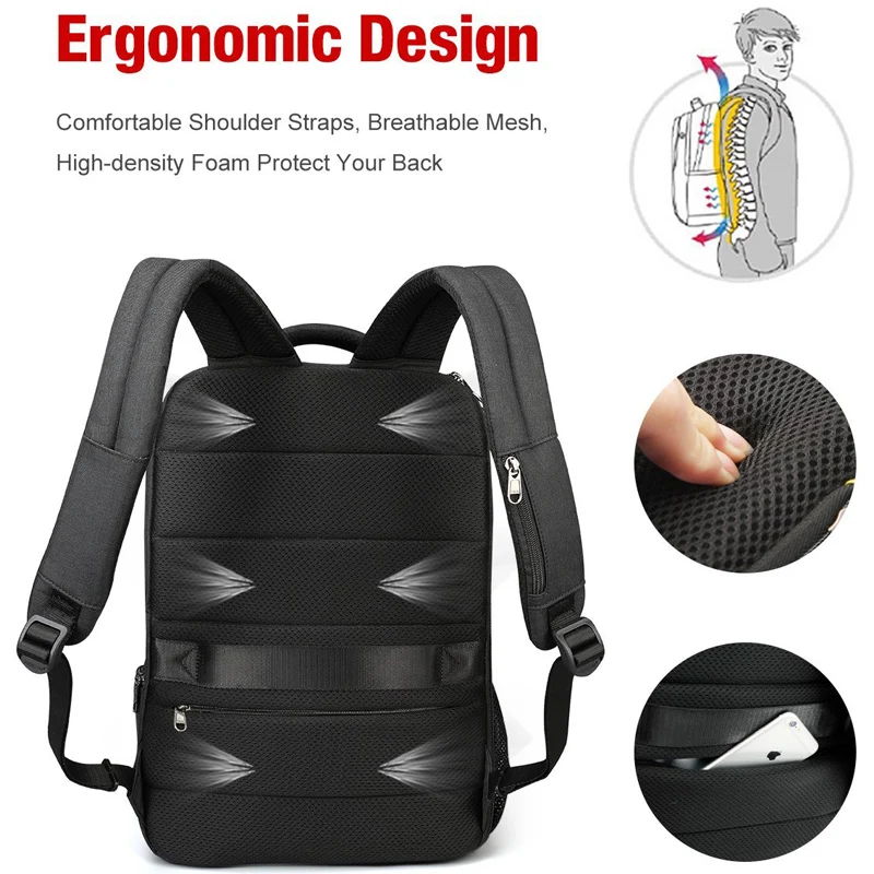  Tigernu Men Backpacks Anti theft USB Charging 15.6 Laptop Bag Mochilas Escolar Feminine Male Bagpac - 32846141948