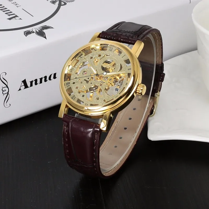 Лидирующий бренд Winner Роскошные модные повседневные мужские механические часы из нержавеющей стали часы со скелетом наручные часы для мужчин