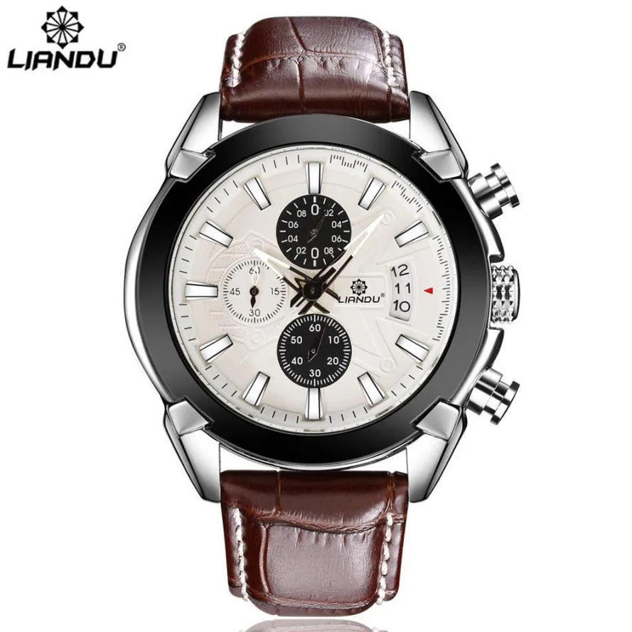 

LIANDU Luxury Fashion Leather Mens Glass Quartz Analog Wristwatch Watches Relogio Masculino Watch Men Reloj Hombre Bayan Kol