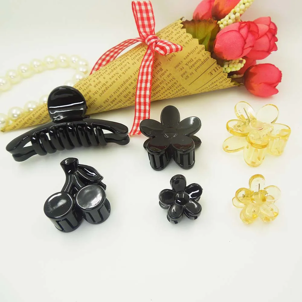 

10pcs/lot High-quality Hair Clip Fashion Plastic Hair Claw Black Color Hair accessories for Women Simple Diy Hair Crab Clamp