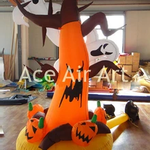 Новые пользовательского надувные Хэллоуин Тыква дерево с белый призрак для партии украшения