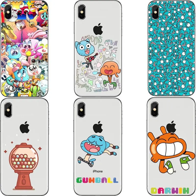 

Anime TV O Incrivel Mundo de Gumball silicone Suave Tampa Traseira Do Telefone Para iPhone 8 Alem de 7 Plus 6 5 4 X XR Xmax