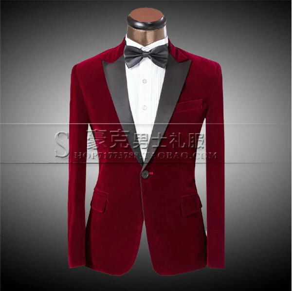 XS 6XL ! 2016 New men studio fitted tuxedo groom suit Purplish red