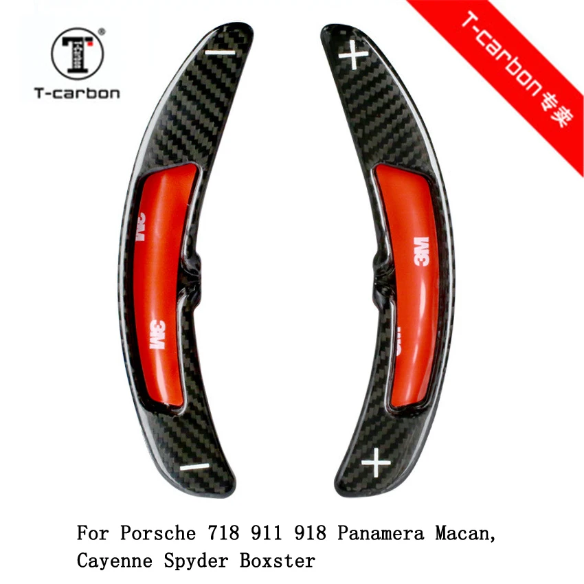 

Car styling Real Carbon Fiber Steering Wheel Shift Paddles Wheel Paddle for Porsche 911 981 Carrera