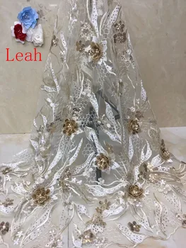 

stock 5yards/bag XC45# 6 colors three-dimensional embroidery sequins DIY beads luxury Chinese fabrics for wedding dresses
