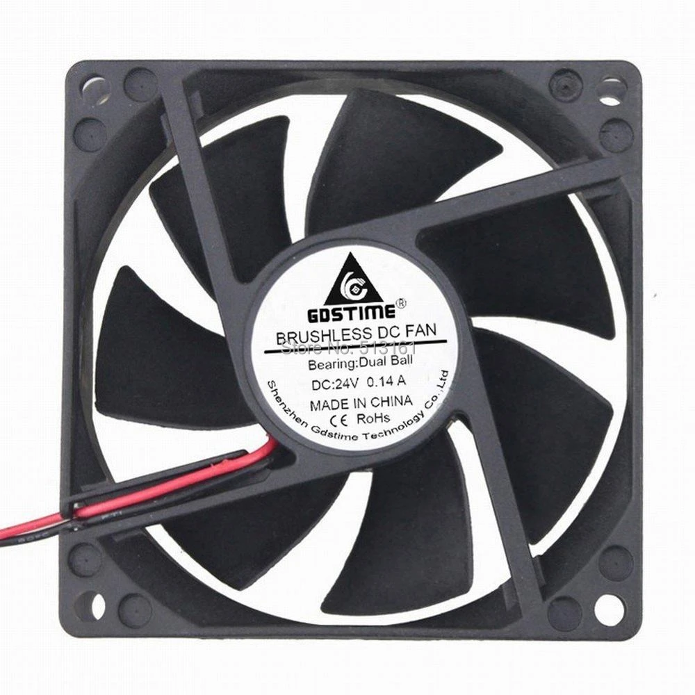 GDSTIME 80mm x 80mm x 25mm 24V Brushless DC Cooling Fan GDSTIME 80mm x 80mm x 25mm 24V Brushless DC Cooling Fan
