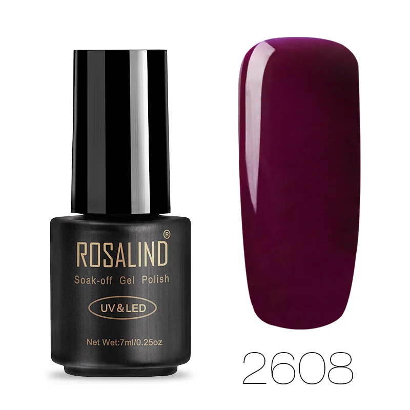 ROSALIND лак для ногтей 7 мл Быстросохнущий праймер для ногтей впитывающийся полуперманентный Лак предназначен для маникюра красоты акриловый УФ-лак - Цвет: RA2608