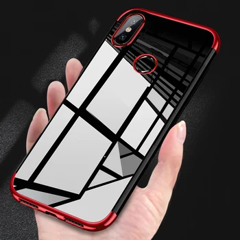 

500pcs Plating Clear Silicone Case For Xiaomi Redmi Note 8 8A Pro 7 7A 8T 6 Go K30 Electroplate Shockproof Soft TPU Cover