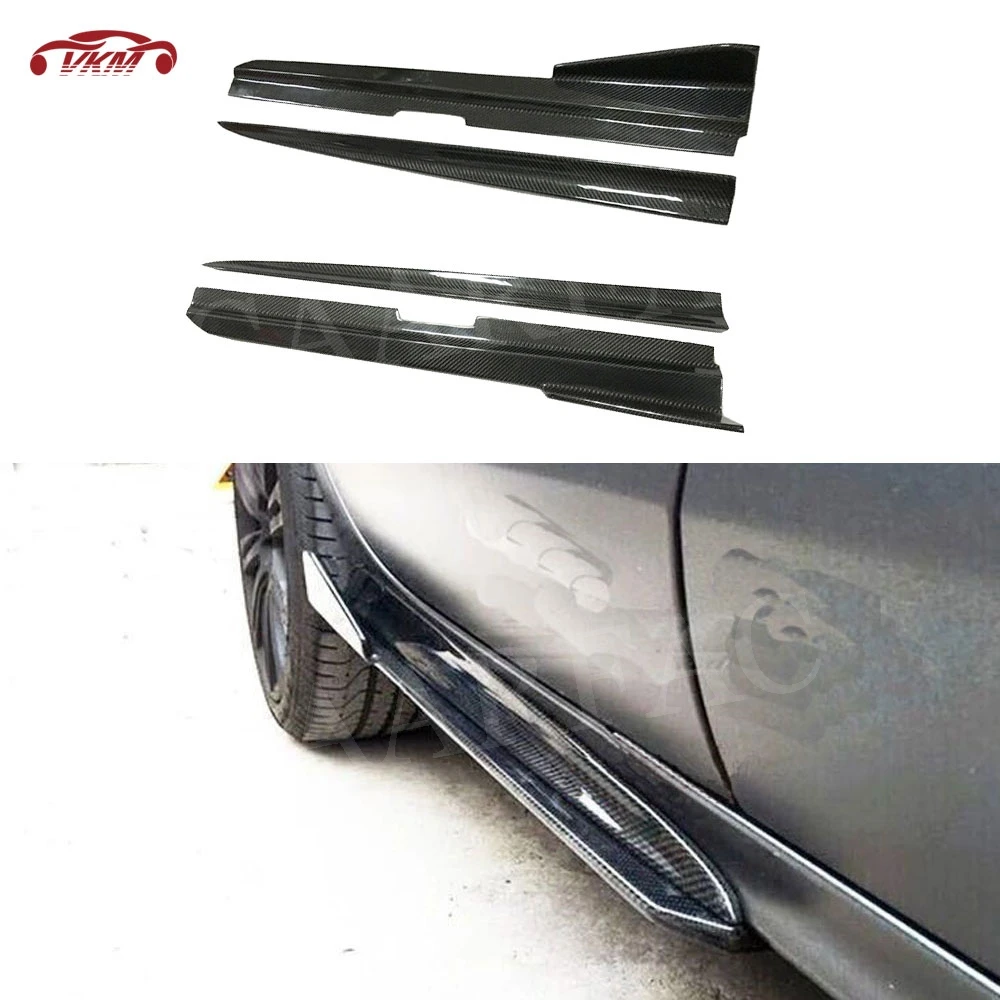 

Carbon Fiber Side Skirts Double Short Aprons For Audi A7 S7 RS7 2012-2014 4PCS/Set Car styling