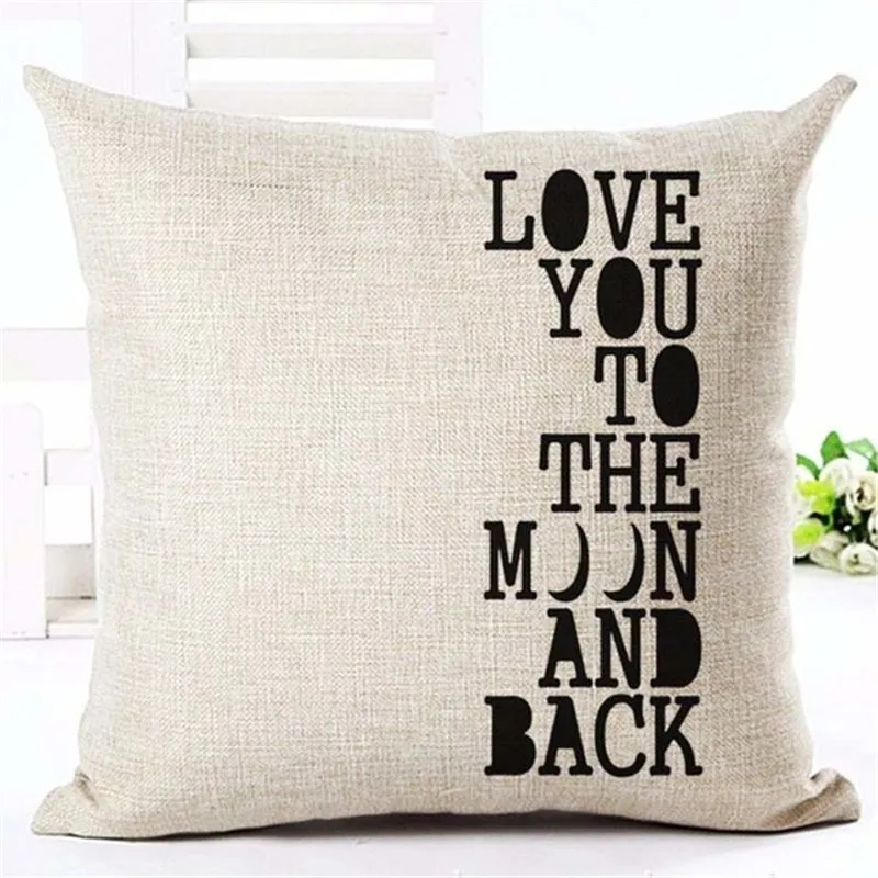 С надписью «Love» и домашние льняные Чехлы для подушек черный, белый цвет наволочка диван-кровать Nordic Декоративная Подушка Чехол almofadas размером 45*45 см