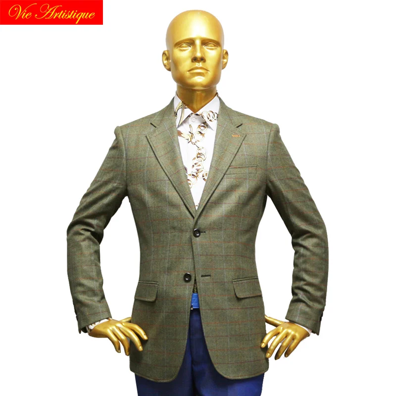 custom tailor made suits 3 pieces jacket pant vest Worsted wool Men's