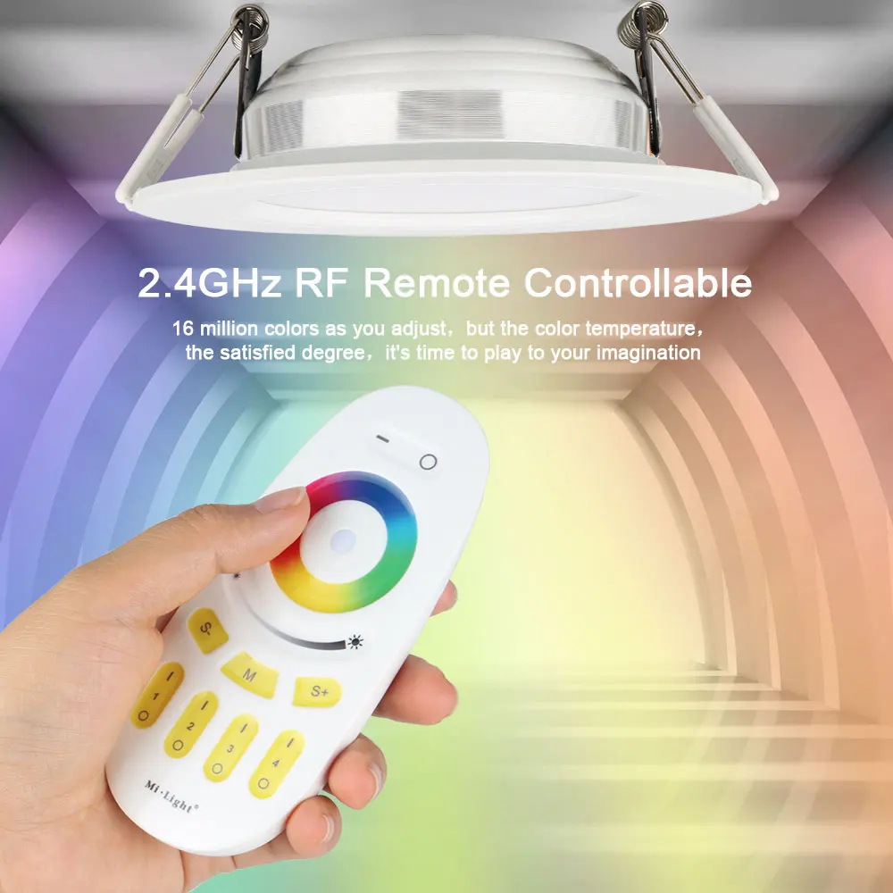 6 W светодиодный светильник RGB с регулируемой яркостью 16 миллионов цветов с дистанционным AC85-265V украшения для домашнего интерьера 45