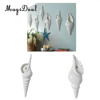 

2pcs/set Ceramic Shell Conch Flower Vase Hydroponic Plant Holder Wall Hanging Decorative Flowerpot