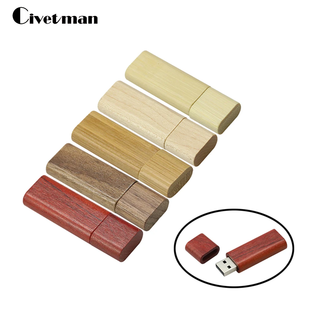 Hot Selling Wooden Bamboo USB Flash Drive Pen Drives Wood Chip Pendrive