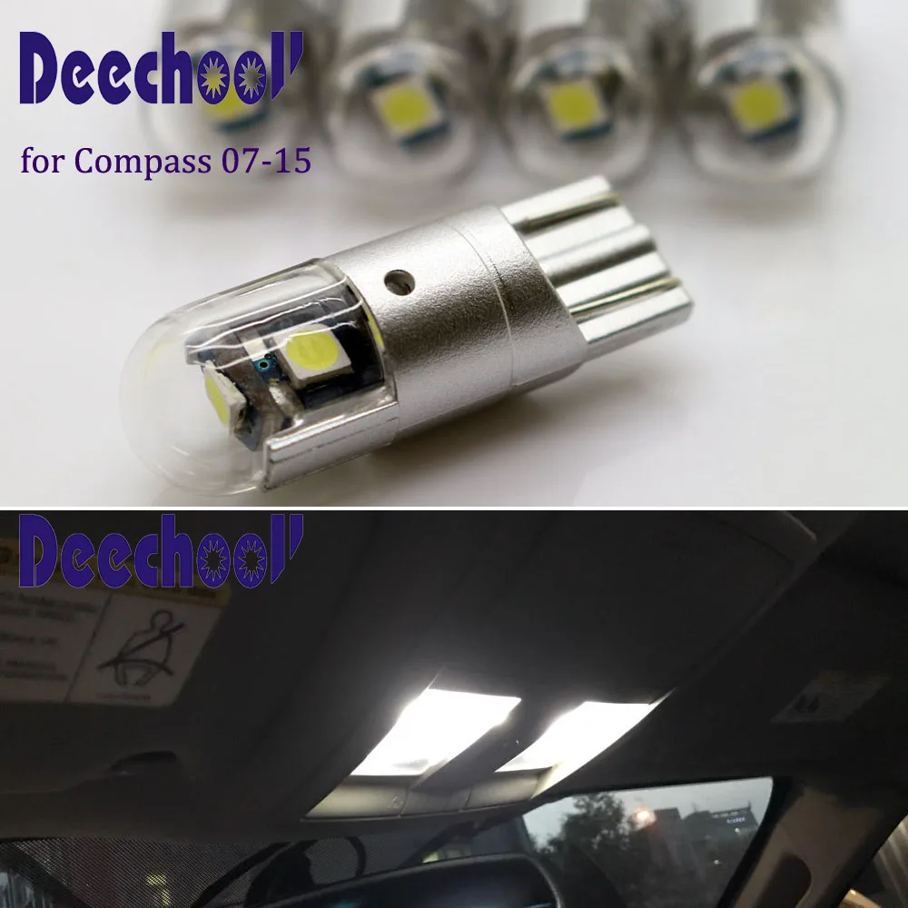 Deechooll 2pcs Car Led Lights For Jeep Compass 2007 2015