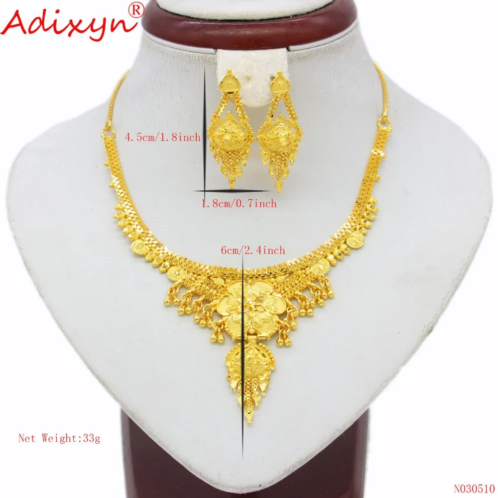 Adixyn золотой цвет/медь индийский ювелирный набор ожерелье с кисточками/серьги