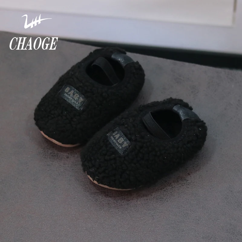 

2019 winter boys and girls warm lamb hair set foot baby cotton shoes baby toddler shoes indoor casual shoes free shipping#17