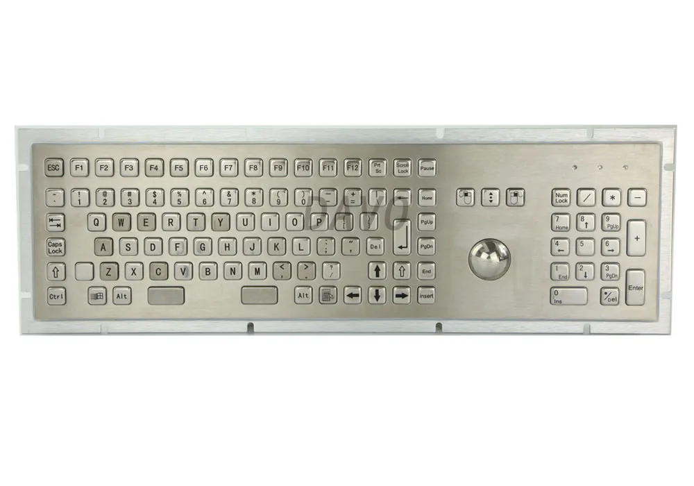 Metal Medical Keyboard With 103 Keys Marine Military Medical Grade Keypads Trackball Industrial Keyboard Spanish Keyboard