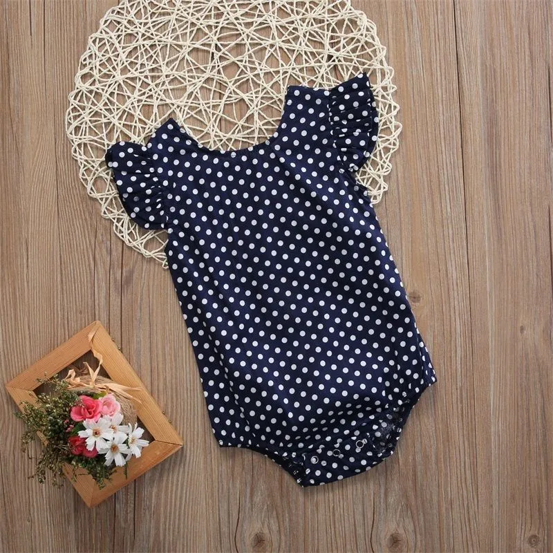 One Piece Newborn Baby Girls Clothes Polka Dot Bodysuit Jumpsuit