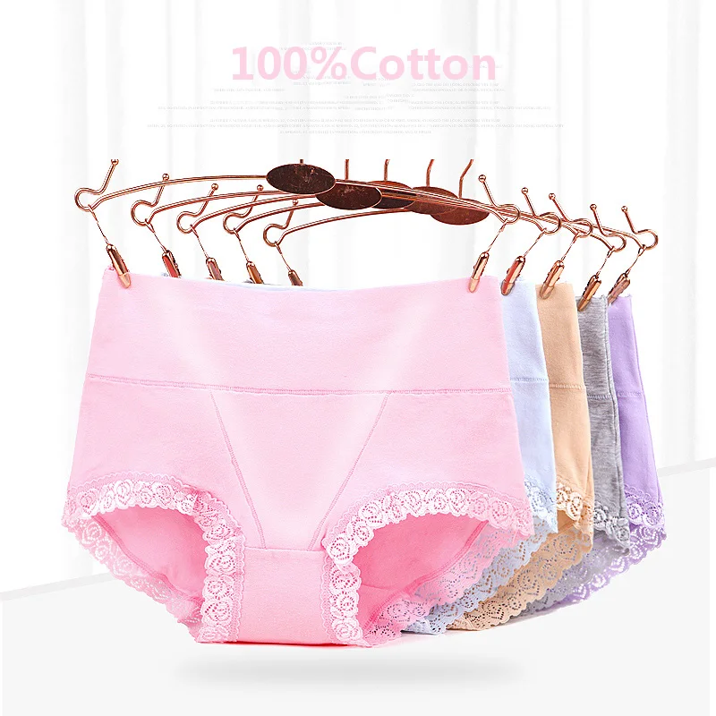 LANGSHA 5PCS/Lot Cotton Panties High Waist Women Underwear Sexy Lace Soft Comfort Women's Briefs Seamless Slimming Lady Lingerie LANGSHA 5PCS/Lot Cotton Panties High Waist Women Underwear Sexy Lace Soft Comfort Women's Briefs Seamless Slimming Lady Lingerie
