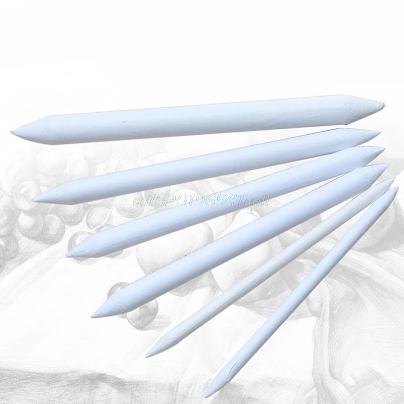 

6pcs/set Blending Smudge Stump Stick Tortillon Sketch Art Drawing Pen Tool White#T025#
