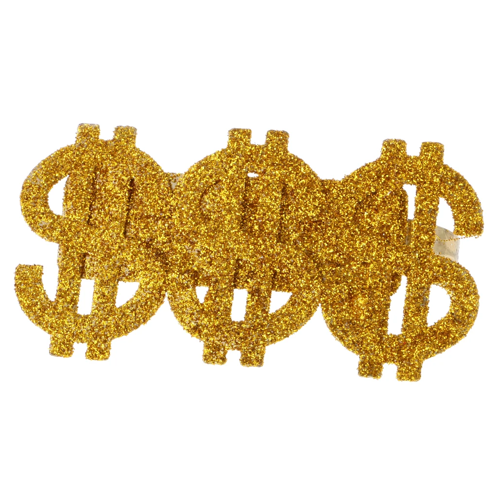 Золото 3 доллара США знаки кольцо костюм 80s Рэппер Гангстер Мужские аксессуары