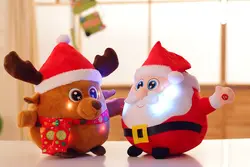 Музыка Jingle Bells Санта лося загорается светодиодный Polar Мягкие плюшевые игрушки красочные светящиеся Рождественский подарок для детей fgb-16