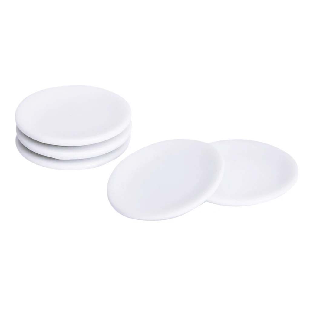 5-Counted Miniature Porcelain Dish Plate 1/12 Doll House Kitchen Restaurant Furniture Toys for Boys, Girls, Kids Gift