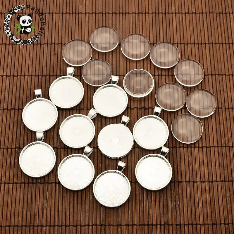 

25mm Transparent Clear Domed Magnifying Glass Cabochon Cover for Alloy Photo Pendant Making, Cadmium Free & Lead Free & Nickel