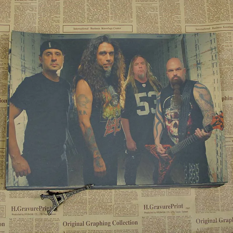 Уютный момент группа Slayer Винтаж Плакат американская скорость металл рок музыка ретро кафе настенная декоративная живопись QT380 - Цвет: Красный