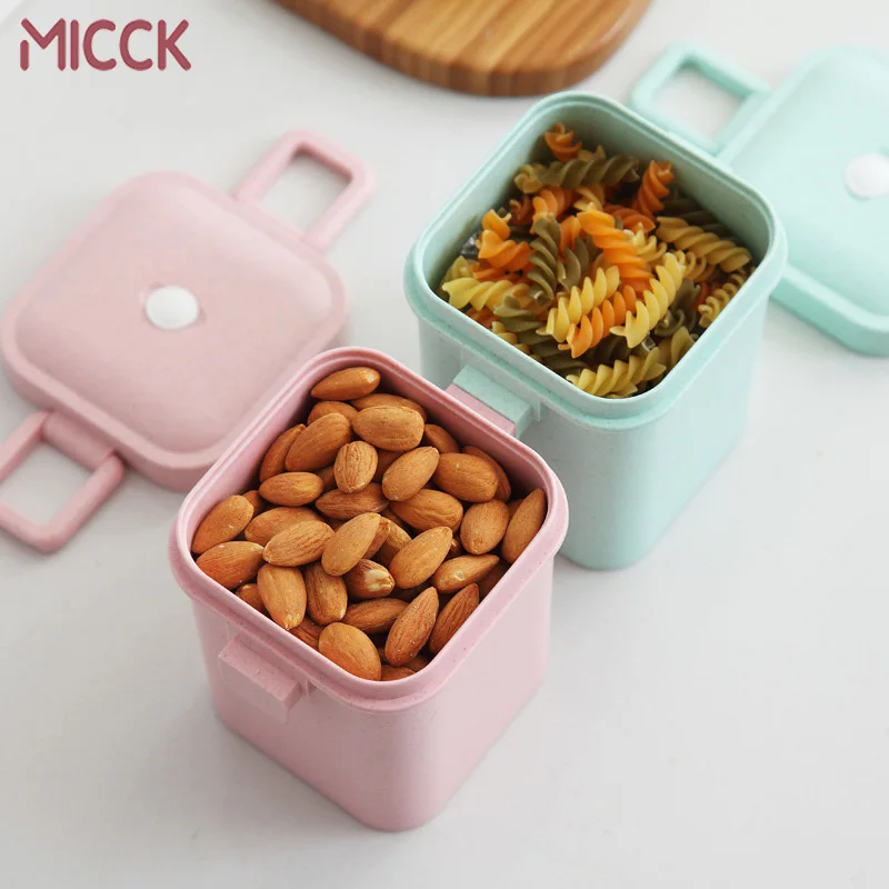 

MICCK 600ml Wheat Straw Lunch Box Healthy Material Bento Boxes Microwave Dinnerware Food Storage Container Lunch Box For Outdoor