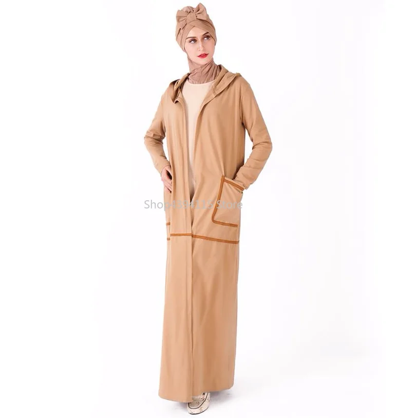 Модное мусульманское взрослое популярное цветное кимоно с капюшоном abayas женское